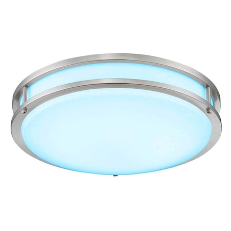 Designers Fountain 14 inch Voice Controlled Colors Brushed Nickel Smart Selectable CCT LED Ceiling Light Flush Mount LED1553RGB-BN